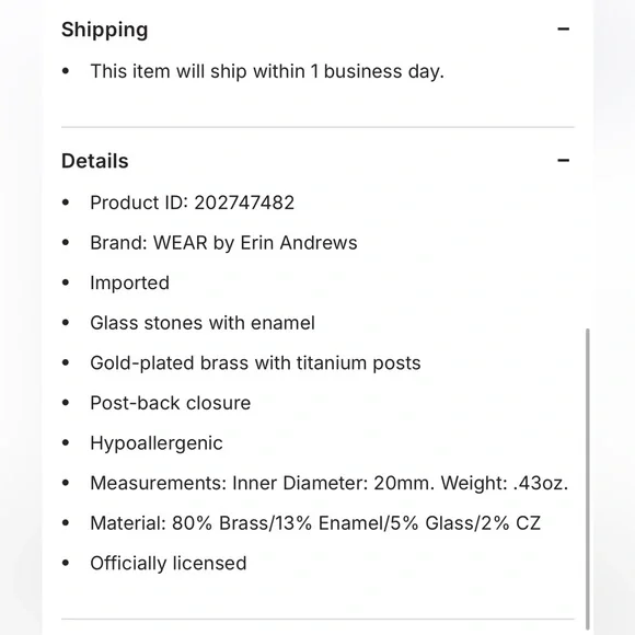 NWT Baublebar Phillies small hoop earrings - Picture 3 of 5